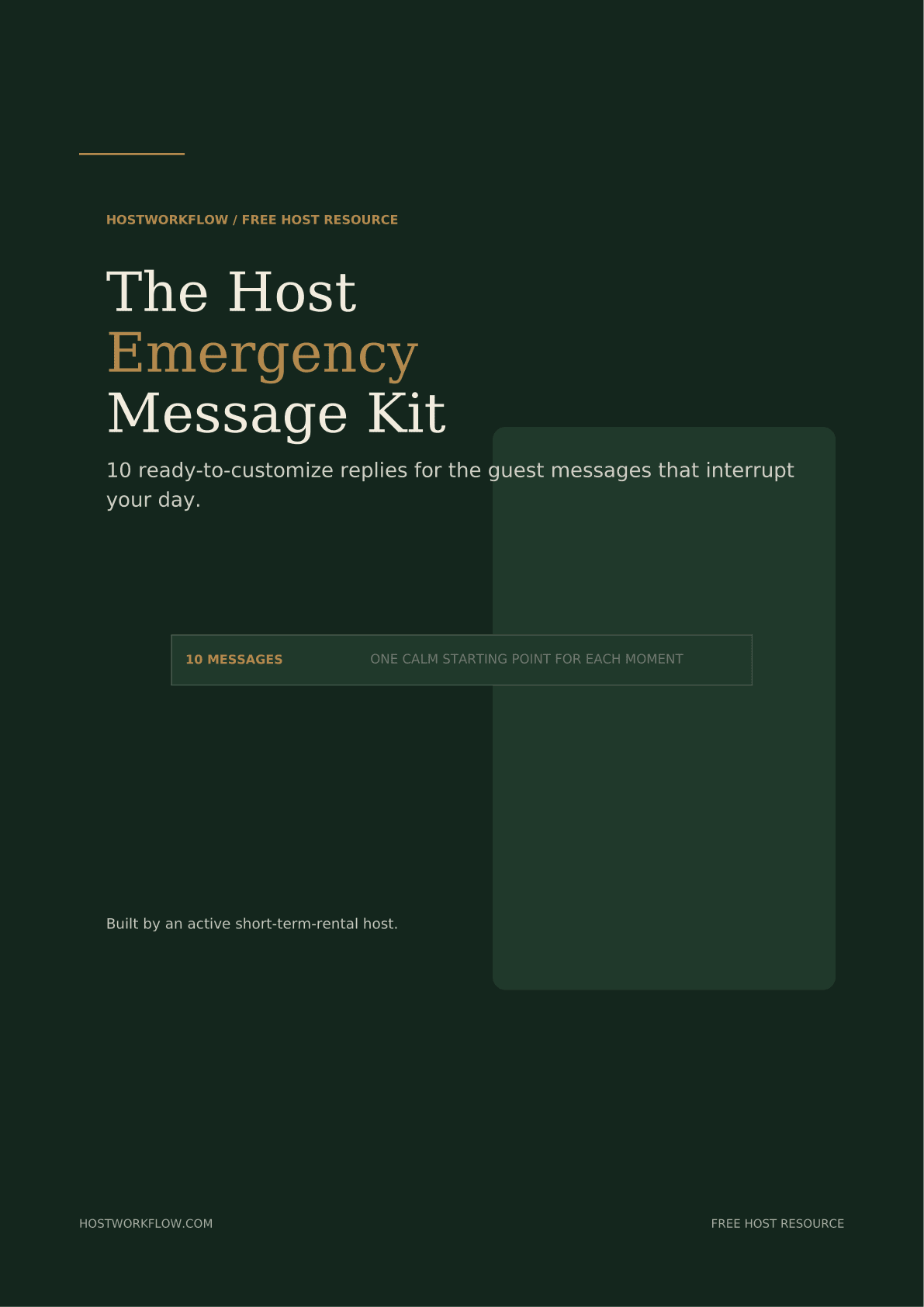 Cover of The Host Emergency Message Kit